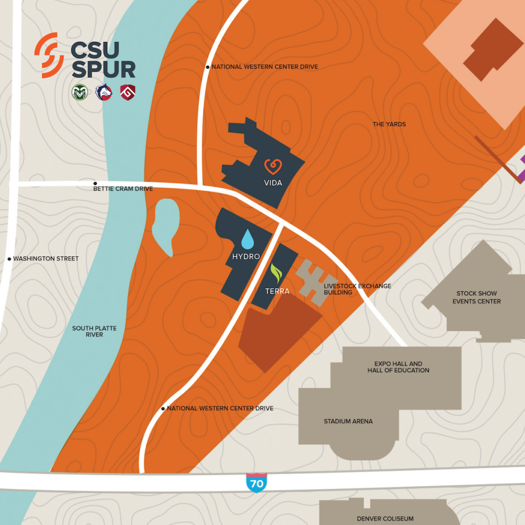 Top down map of Spur and NWC campus.