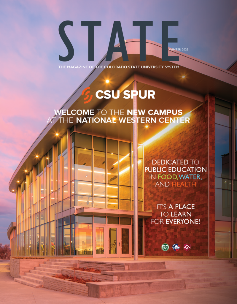 Magazine cover with a picture of a brand new building.