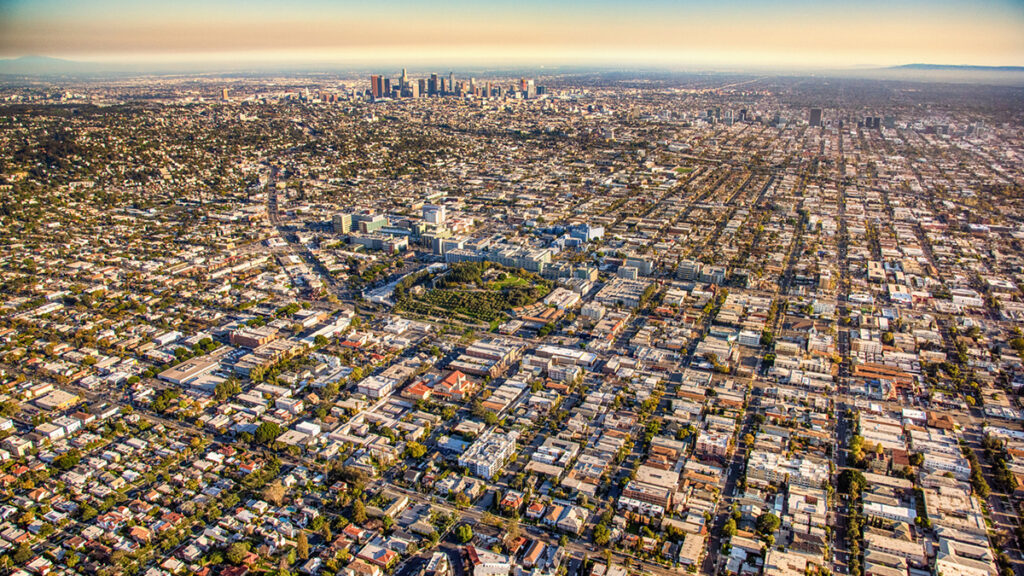 Aerial view of Los Angeles.