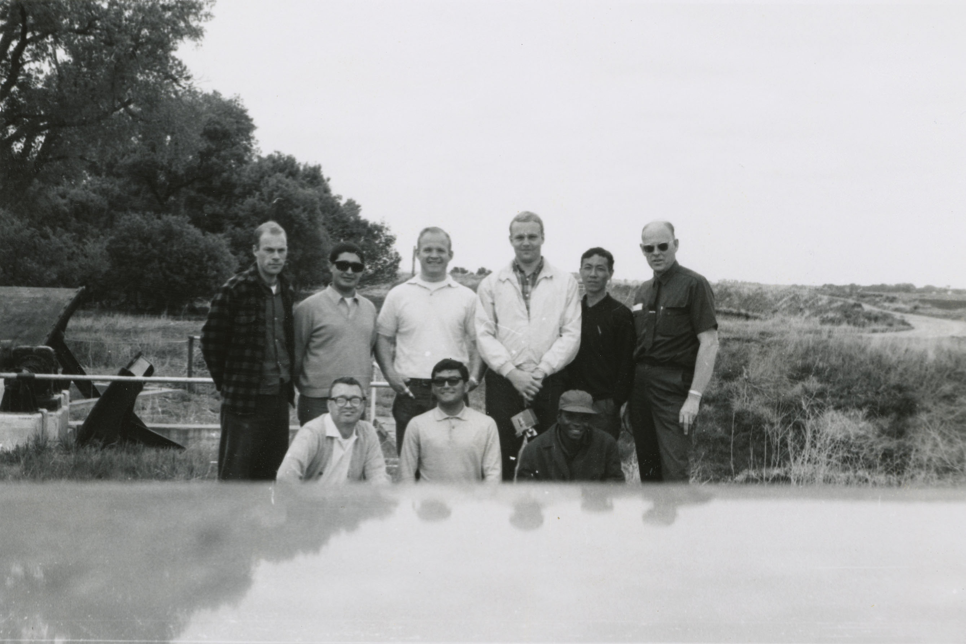 Black and white group photo.